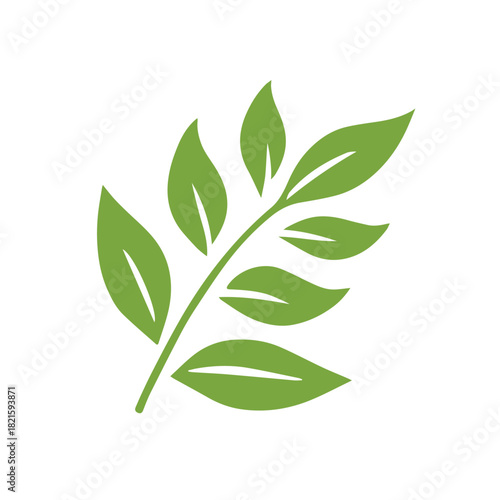 Green leaves plant icon symbolizing nature and growth