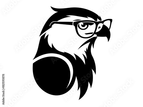 Eagle with Glasses in Black and White