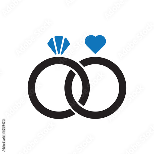 Intertwined Rings Symbolizing Love, Marriage, and Commitment