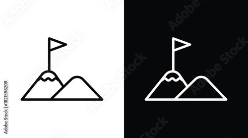 goal Two-tone version in black and white background