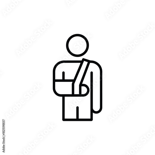 Person with arm in sling medical icon