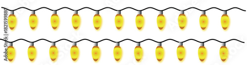Yellow glowing festive string lights for holiday decoration