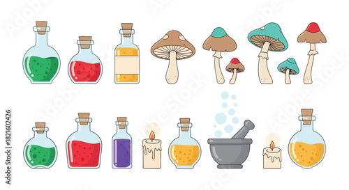 Magical Potion Ingredients and Alchemical Tools for Fantasy Brewing and Witchcraft
