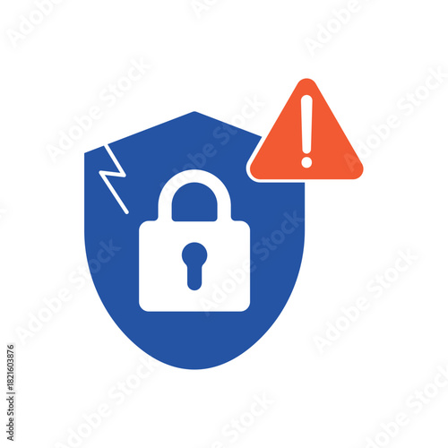 Security Breach icon outline editable stroke line drawing eps.