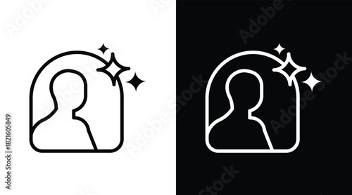 reflection Two-tone version in black and white background