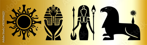 Egyptian queen Cleopatra ornament.Queen of Egypt,  Illustration isolated in vector.