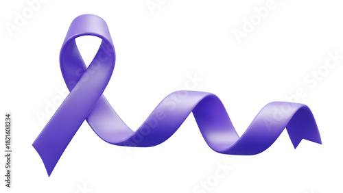 3D Purple Awareness Ribbon for Pancreatic Cancer Support