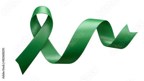 3D Green Awareness Ribbon for Liver Cancer Support