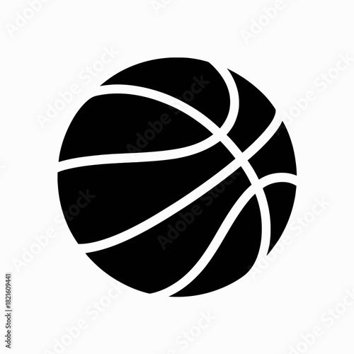 Black and white basketball silhouette perfect for sports design projects and team related graphics offering a clean simple and modern aesthetic