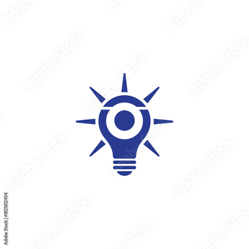 Innovative lightbulb logo icon for creative business solutions and bright ideas that shine with smart, modern design, perfect for branding ventures