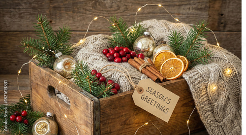 Season's Greetings Rustic C...