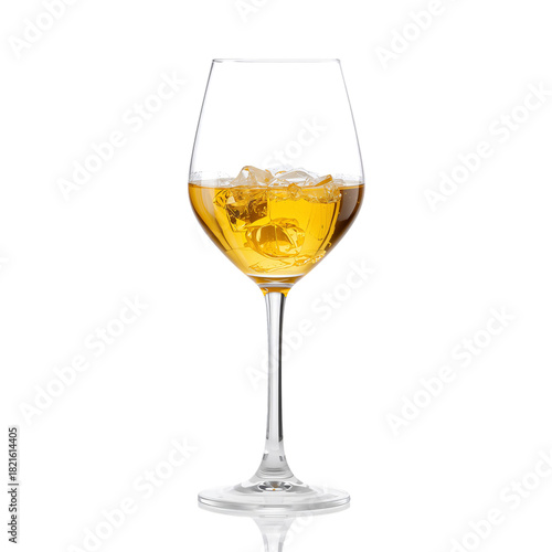 Elegant Glass of White Wine on a Plain Background Showcasing Its Clarity and ...