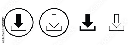 Streamline your interface with these simple download icons, perfect for app design and website development, ensuring intuitive user experience and efficient data transfer, ideal for tech projects