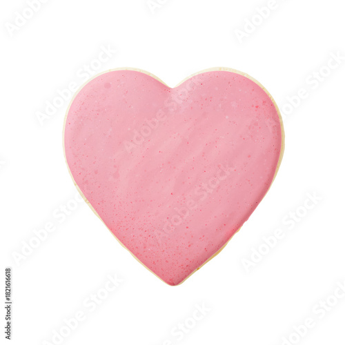 Pink Heart-Shaped Cookie Decorated With Frosting for Special Occasions and Ce...