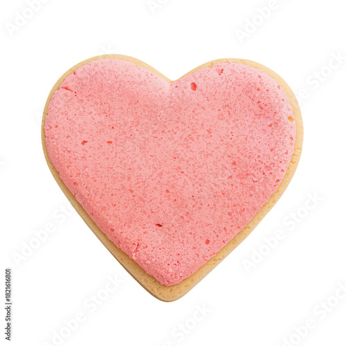Pink Heart-Shaped Cookie Decorated With Frosting for Special Occasions and Ce...