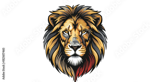 Majestic Lion Head Vector Illustration Displaying Strength and Courage on a White Background, Symbolizing Leadership and Pride for Mascot Design, Emblems, and Marketing Campaigns, Showcasing Power, Co