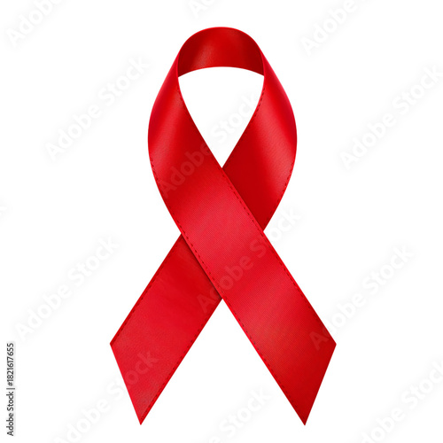 Symbol of Awareness for Health Causes With Red Ribbon Displayed Prominently
