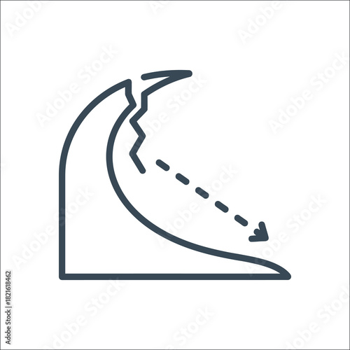 Icon representing coastal erosion and environmental change