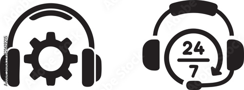  Support Headphones icon designed in glyph style