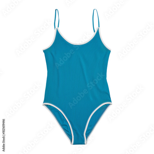 Vibrant Blue Ribbed Swimsuit Perfect for Beach Days and Poolside Fun