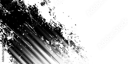 Abstract vector tornado monochrome halftone background. Scratched dots texture element.vector illustration