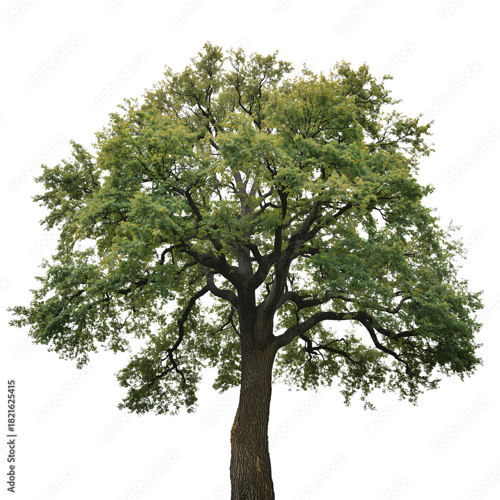Fototapeta premium Majestic Green Tree Stands Tall Against a Bright Background in a Natural Setting