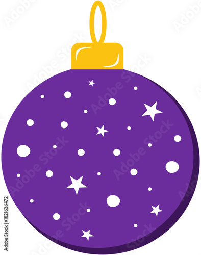 Simple Purple and Yellow Chrismas Ball Bauble for Decoration