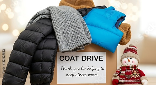 Donate winter coats and warm clothing for a local charity drive to help those in need this holiday season with a charming snowman decoration