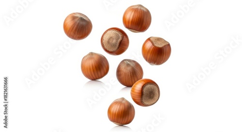 Wallpaper Mural Falling hazelnut isolated on white background, clipping path, full depth of field Torontodigital.ca