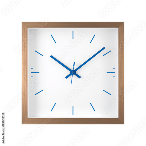 Wall Clock With Blue Hands Shows Time Clearly in a Simple Design