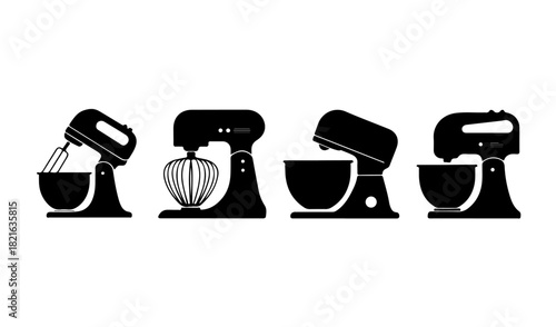 Kitchen Mixer Silhouettes Set