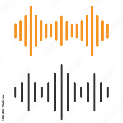 Black soundwave equalizer isolated on white background. Abstract music wave, radio signal frequency and digital voice visualisation. Audio sound symb .