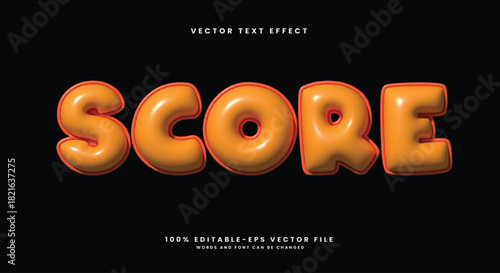 Score inflated style 3d editable text effect Template