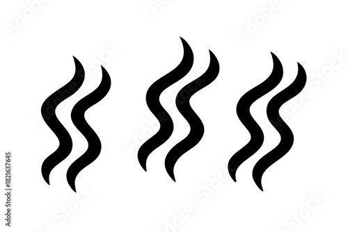 Abstract black smoke wisps with transparent background 1