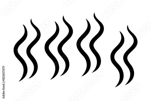 Abstract black smoke wisps with transparent background 2