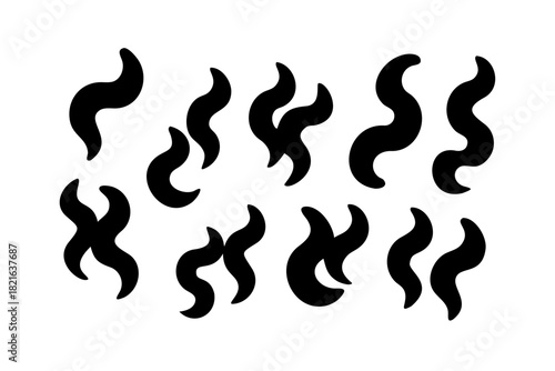 Abstract Black Smoke Swirls on White Background vector