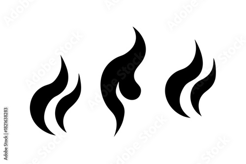 Abstract Smoke and Steam Swirls Vector Set vapor mist