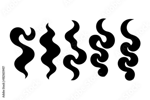 Black Smoke Swirls and Abstract Shapes dark