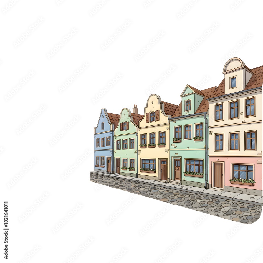 Fototapeta premium colorful building illustration isolated on white