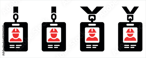 Safety first badge icons for construction workers ensure secure access in the workplace, promoting safety and professional identification for employees.