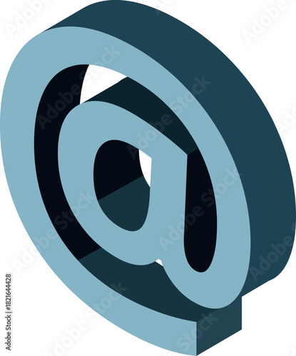 A blue 3D image of an email symbol