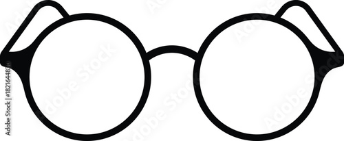 Black Round Eyeglasses with Thick Frames and Arched Temples spectacles circular