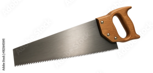 Rip saw with large teeth, ideal for quick cuts along the grain in rough carpentry.