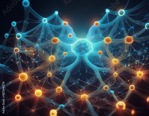 networking linking connect neuron network meshwork of nodes linking entities