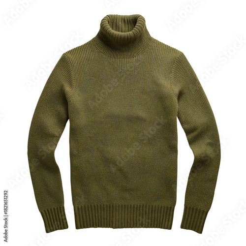 Cozy Olive Green Turtleneck Sweater Perfect for Autumn and Winter Wear