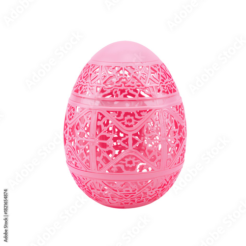 Decorative Pink Egg With Intricate Patterns for Festive Celebrations and Home...