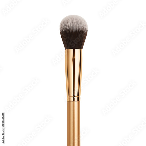 Makeup Brush With Soft Bristles and a Shiny Gold Handle for Flawless Application