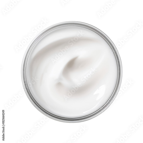 Moisturizing Cream in a Clear Jar Displayed on a White Background for Skincar...