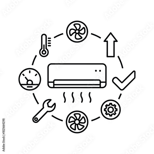 Black and white icon of a governance framework document outline