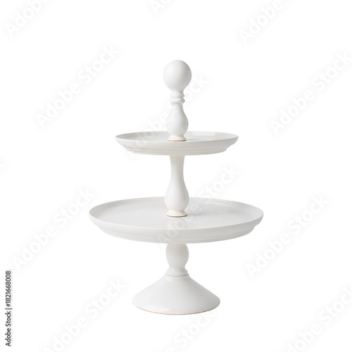 Elegant Two-Tier White Serving Stand for Desserts and Displays